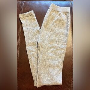 Pink Rose Grey Cable Knit Leggings XS